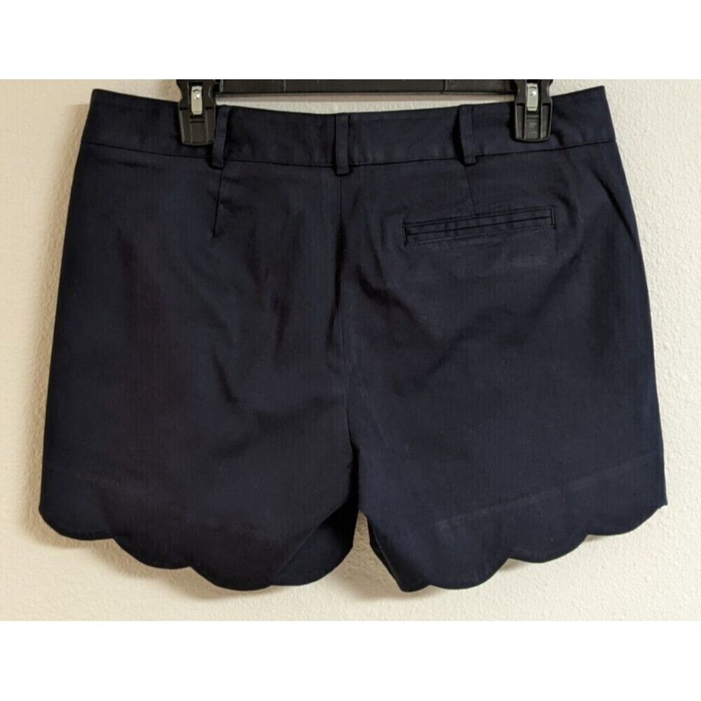 NWOT~Women's J. McGLaughlin Navy Blue Petal Shorts Scallop Trim Cotton Stretch 8 - Picture 6 of 10